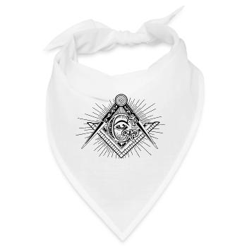 Freimaurer Auge Bruderschaft Geheim Illuminaten - Bandana - Weiß - Vorne