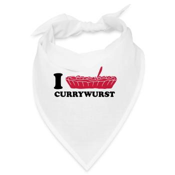 I Love Currywurst - Bandana - Weiß - Vorne