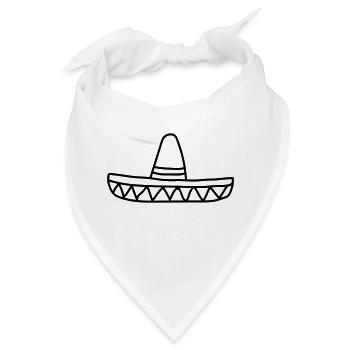 mexikaner sombrero lustig suedamerika siesta spani - Bandana - Weiß - Vorne