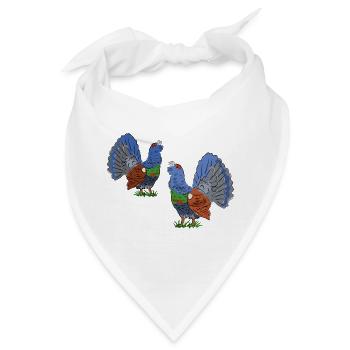 Faszinierende Auerhahn-Duo-Illustration - Bandana - Weiß - Vorne