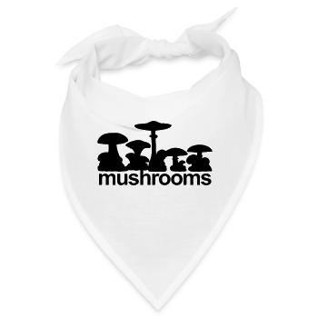 Pilze - Bandana - Weiß - Vorne