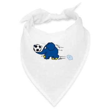 Der Elefant spielt Fussball - Bandana - Weiß - Vorne