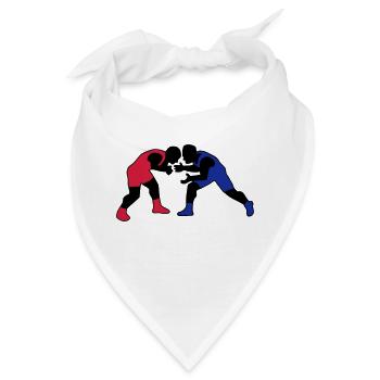 Ringen Zeichnung Sport Kampf Wrestler Wrestling - Bandana - Weiß - Vorne