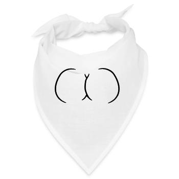 backen nackte frau sexy arsch popo ass butt heiss - Bandana - Weiß - Vorne