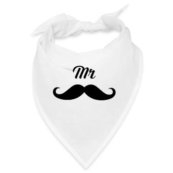 Mr - Moustache Part 1) - Bandana - Weiß - Vorne