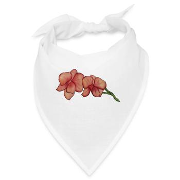 Rosa Orchidee - Bandana - Weiß - Vorne