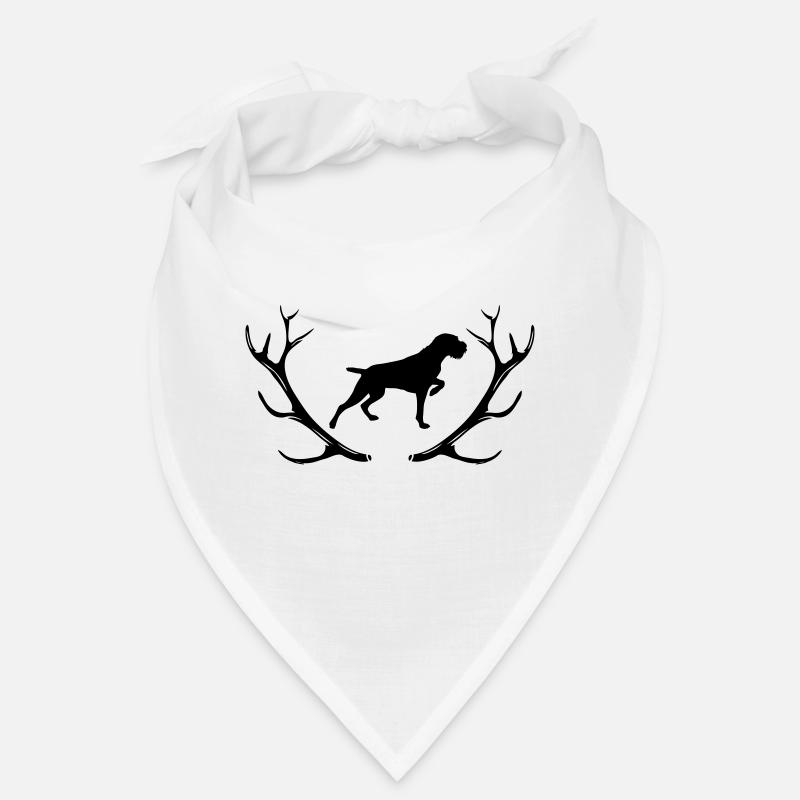 Deutsch Drahthaar - Geweih - Silhouette Bandana