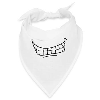Grinsender böser Horror Mund Lächeln Comic Zähne - Bandana - Weiß - Vorne