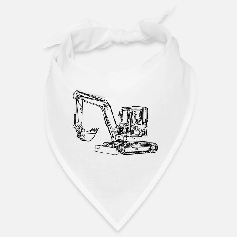 Minibagger Bagger Kettenbagger Löffel schwarz Bandana