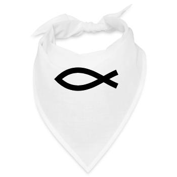 Christlicher Fisch Symbol Vektor - Bandana - Weiß - Vorne