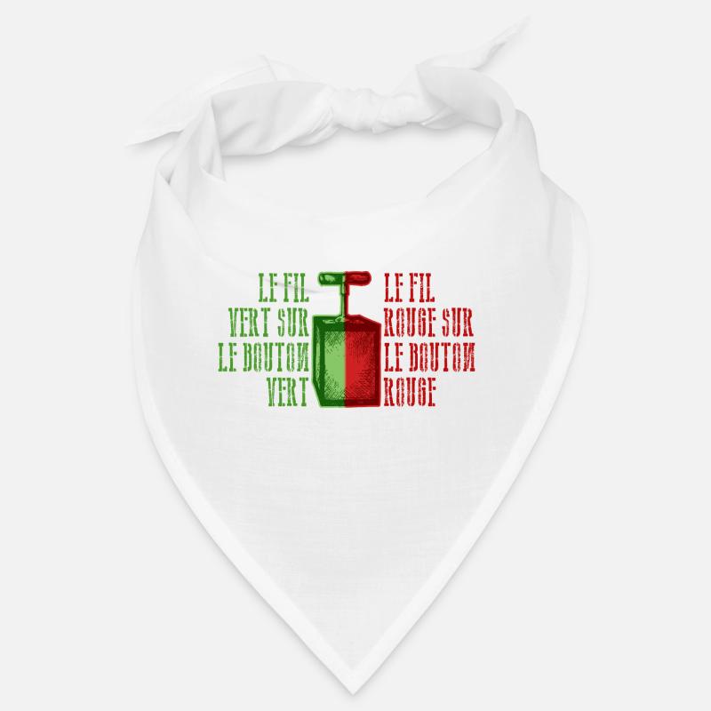 le fil vert sur le bouton vert - Bandana - blanc