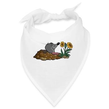 Maulwurf erde Maulwurfhuegel blume riechen duft sp - Bandana - Weiß - Vorne