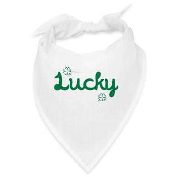 Glück / Glücklicher / Luck / Lucky - Bandana - Weiß - Vorne