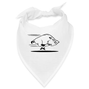 wildschwein gefährlich rennen - Bandana - Weiß - Vorne