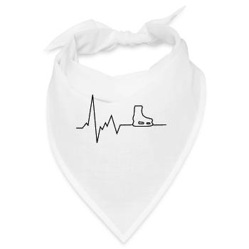 herzschlag schlittschuhe - Bandana - Weiß - Vorne