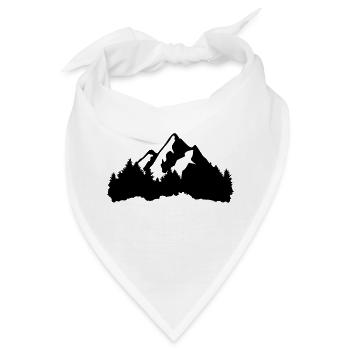 Berge und Wald - Bandana - Weiß - Vorne