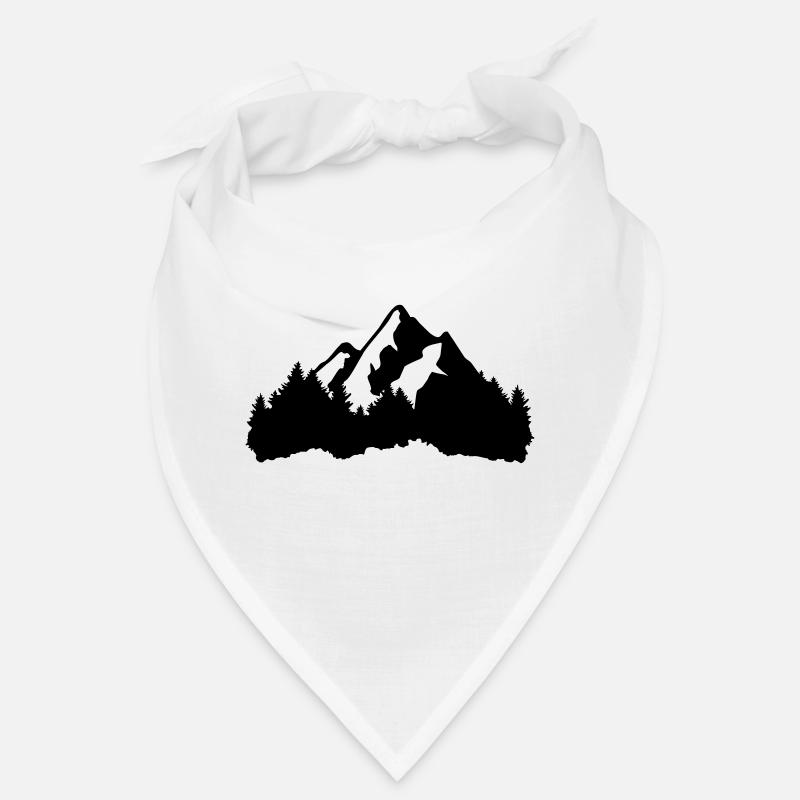 Berge und Wald - Bandana - Weiß