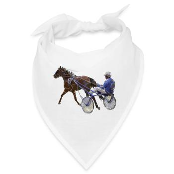 Trabrennen Traber Motiv - Bandana - Weiß - Vorne