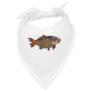 Grantiger Karpfen / Grumpy Carp - Bandana - Weiß - Vorne
