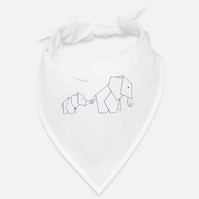Éléphant - design mignon - Bandana - blanc
