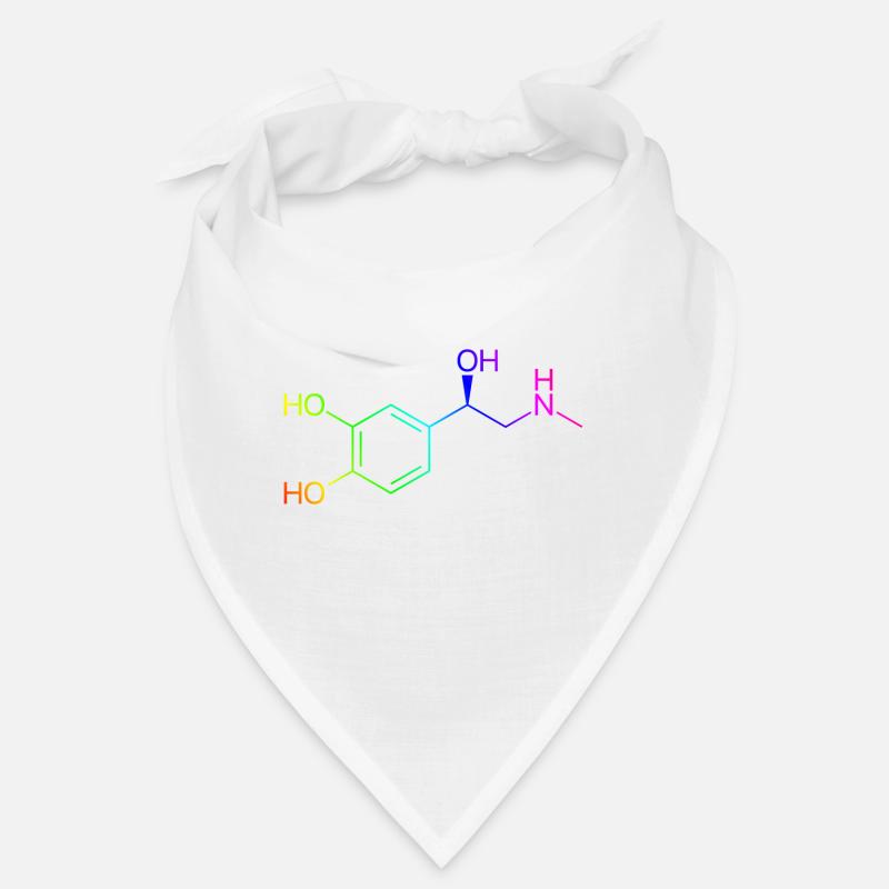 Adrenaline molecule - rainbow colors - Bandana - white