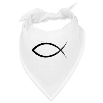 Ichthys Christenfisch Christentum Fisch Symbol - Bandana - Weiß - Vorne