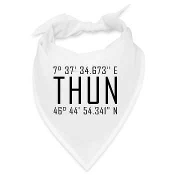 Thun Koordinaten – Typografie mit Ortsbezug  Besch - Bandana - Weiß - Vorne