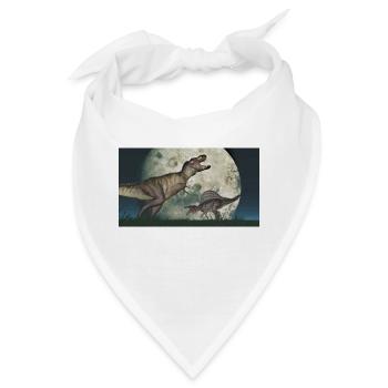 Tyrannosaurus Rex und Spinosaurus - Bandana - Weiß - Vorne