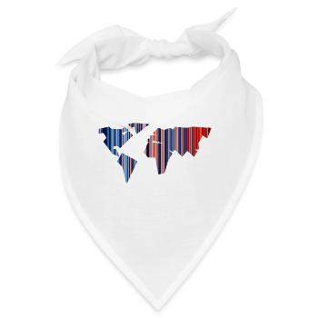 Weltkarte - Klimawandel - Warming Stripes - Erde - Bandana - Weiß - Vorne