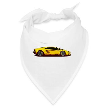 Sportauto Sportwagen Auto - Bandana - Weiß - Vorne