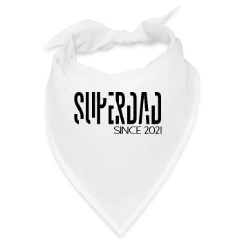 Superdad since 2021 Spruch Schrift - Bandana - Weiß - Vorne