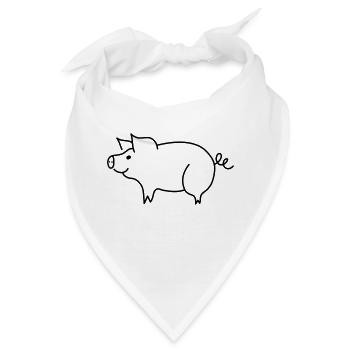 Schweinchen - Bandana - Weiß - Vorne