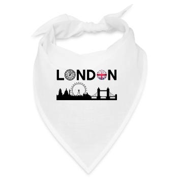 Großbritannien, London, London Stadt, England Flagge, London Haube - Bandana - Weiß - Vorne