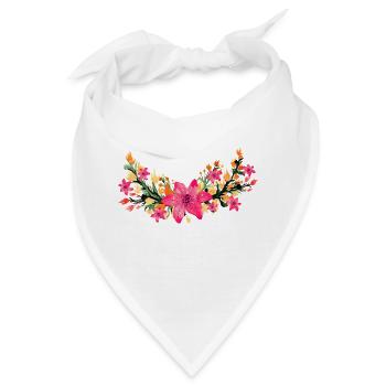 Blume - Bandana - Weiß - Vorne