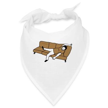 Schlafender Mann Couch - Bandana - Weiß - Vorne