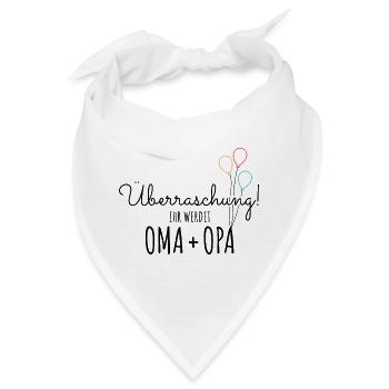 Überraschung, ihr werdet Oma und Opa - Großeltern - Bandana - Weiß - Vorne