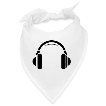 earphones headphones music beats Dj Deejay Symbol - Bandana - Weiß - Vorne