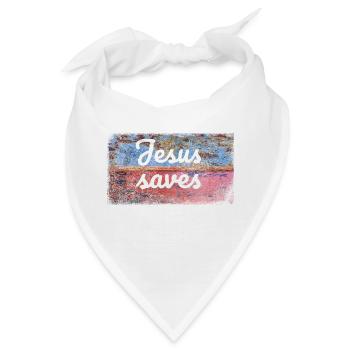 Jesus saves - Bandana - Weiß - Vorne