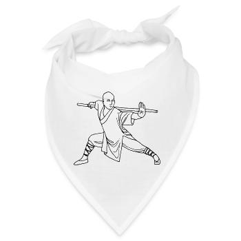 Kung Fu Shaolin Mönch - Bandana - Weiß - Vorne