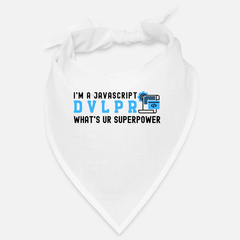 Je suis un développeur Javascript quelle est votre superpuissance - Bandana - blanc
