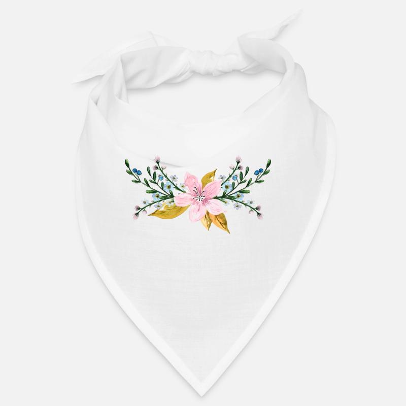 Blumen - Bandana - Weiß