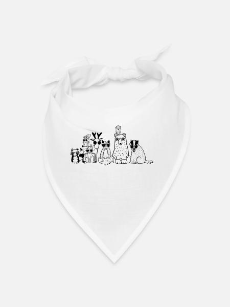 Cool animals from the forest - Bandana - white - Front