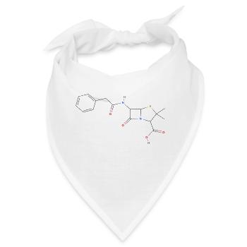 Penicillin Molekül - Farbige Strukturformel - Bandana - Weiß - Vorne