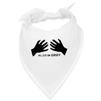 Hand auf die Brust - Bandana - Weiß - Vorne