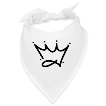 Emoji Krone Kronen Skizze schwarz - Bandana - Weiß - Vorne