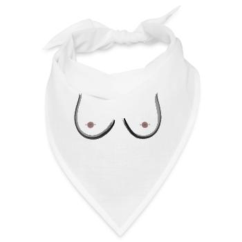 boobs Frauen Feministin Logo mit Nippelpiercings - Bandana - Weiß - Vorne