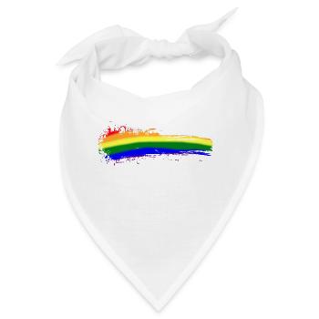 Farbstrich Bunt Regenbogen LGBTQ Zensur Symbol - Bandana - Weiß - Vorne