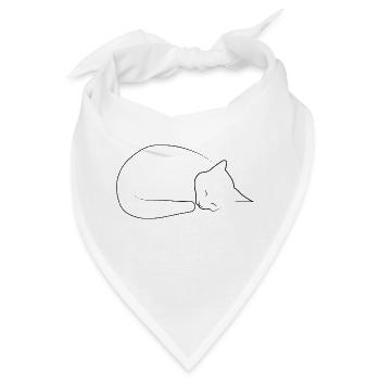 Schlafender Kater - Bandana - Weiß - Vorne