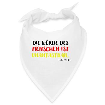 Die Würde des Menschen ist unantastbar Grundgesetz - Bandana - Weiß - Vorne