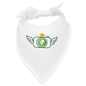Kamera mit Flügeln und Krone grün - Bandana - Weiß - Vorne